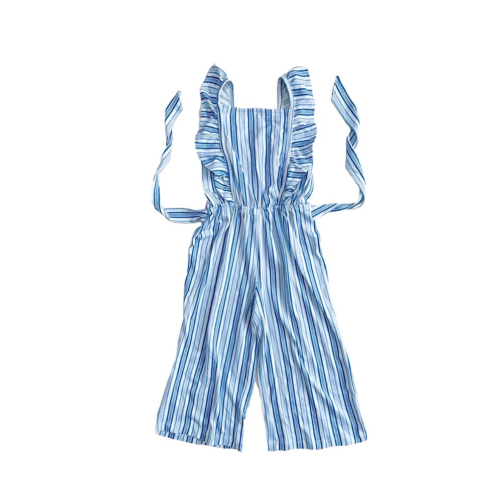NEW BCBG Blue Stripes Angel Romper 6